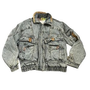 Vintage Todays News Aztec Lined Denim Jacket!